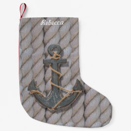 bijtende kuststrook nautisch houtsanker kleine kerstsok