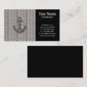 bijtende kuststrook nautisch touwschip en anker visitekaartje (Voorkant / Achterkant)