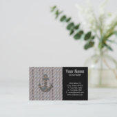 bijtende kuststrook nautisch touwschip en anker visitekaartje (Staand voorkant)