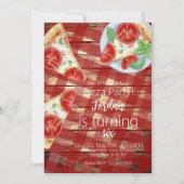 Bijtende Pizza Slices Birthday Party Script Kaart (Voorkant)