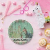  bijtende rasterkonijnenschenkel papieren bordje (Feest)