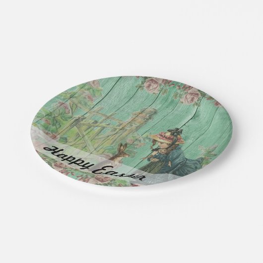  bijtende rasterkonijnenschenkel papieren bordje (Gekanteld)