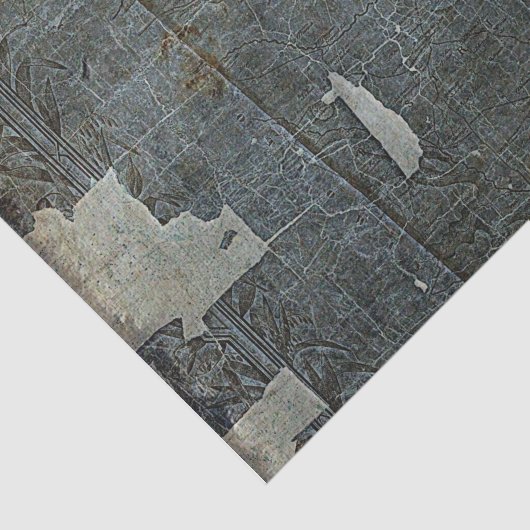 , bijtende textuur, blauw papier, ontkoppeling tissuepapier (Detail)