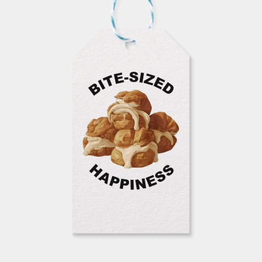 Bijtgrootte geluk Profiteroles Cadeaulabel (Achterkant)