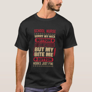 Bijtknop werkt prima schoolverpleegster voor schoo t-shirt