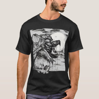 bijtschildpad pen en inkt vrienden t-shirt