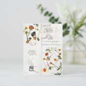 bijv. samengeperste bloemen cursieve dagboek briefkaart (Staand voorkant)