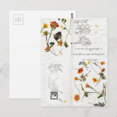 bijv. samengeperste bloemen cursieve dagboek briefkaart (Voorkant / Achterkant)