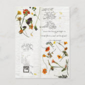 bijv. samengeperste bloemen cursieve dagboek briefkaart (Voorkant)