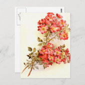 Bijvoegen met rozen bloemen, aangepast briefkaart (Voorkant / Achterkant)