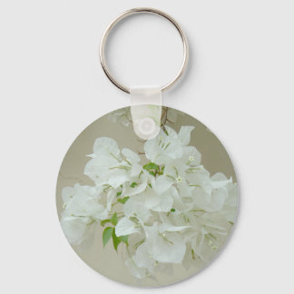 Bijvoegen met witte bloemen sleutelhanger