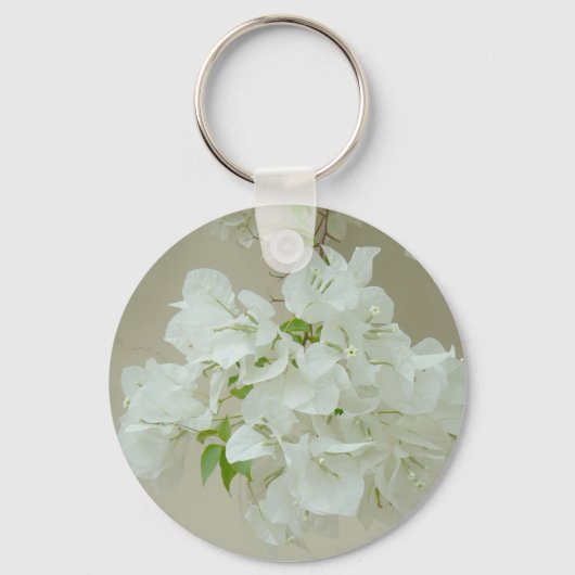 Bijvoegen met witte bloemen sleutelhanger (Voorkant)