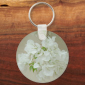 Bijvoegen met witte bloemen sleutelhanger (Voorkant)