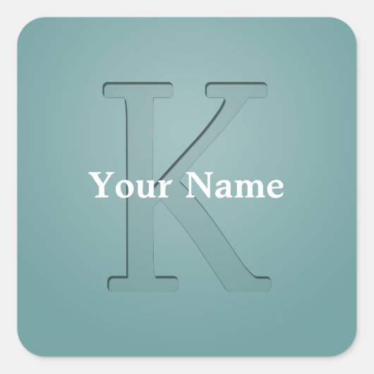 Bijvoegsel monogram letter K Vierkante Sticker (Voorkant)