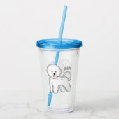 Bijvoorbeeld cartoon bichon frise acryl drinkbeker (Achterkant)