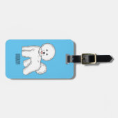 Bijvoorbeeld cartoon bichon frise bagagelabel (Voorkant horizontaal)