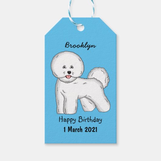 Bijvoorbeeld cartoon bichon frise cadeaulabel (Voorkant)