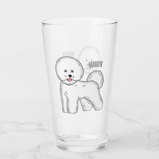 Bijvoorbeeld cartoon bichon frise glas (Achterkant)