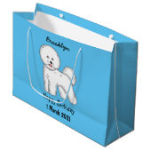 Bijvoorbeeld cartoon bichon frise groot cadeauzakje (Voorkant Gekanteld)