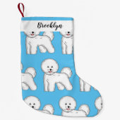 Bijvoorbeeld cartoon bichon frise kleine kerstsok (Voorkant)