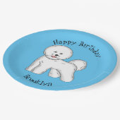 Bijvoorbeeld cartoon bichon frise papieren bordje (Gekanteld)