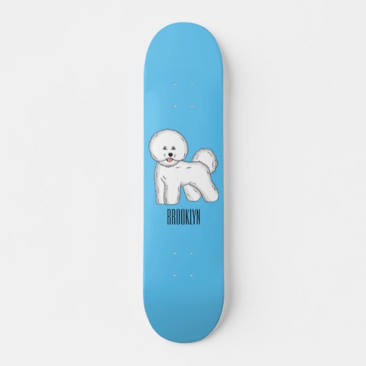 Bijvoorbeeld cartoon bichon frise persoonlijk skateboard (Voorkant)