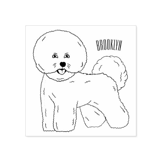 Bijvoorbeeld cartoon bichon frise rubberstempel (Afrduk)