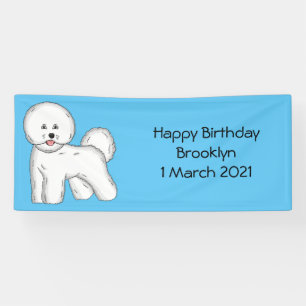 Bijvoorbeeld cartoon bichon frise spandoek