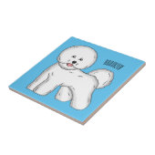 Bijvoorbeeld cartoon bichon frise tegeltje (Zijkant)