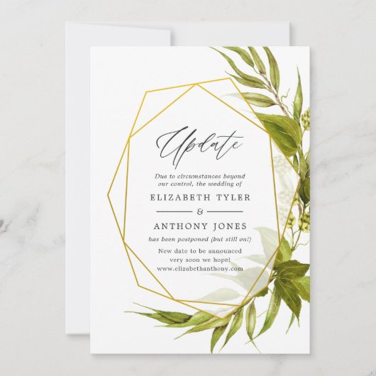 Bijwerken van Bier Willow Green en Gold Geometric  Kaart (Voorkant)