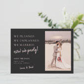 Bijwerken van Charcoal Grey Post Wedding Save the Save The Date (Staand voorkant)