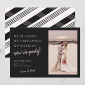 Bijwerken van Charcoal Grey Post Wedding Save the Save The Date (Voorkant / Achterkant)