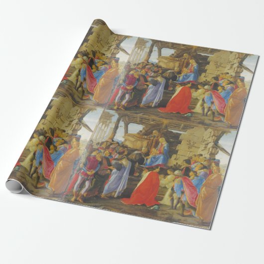 Bijwerking van de Magi door Sandro Botticelli 1475 Cadeaupapier (Uitgerold)