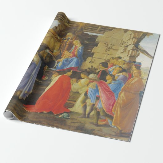 Bijwerking van de Magi door Sandro Botticelli 1475 Cadeaupapier (Uitgerold)
