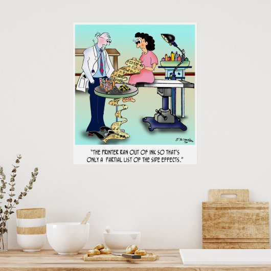 Bijwerkingen Cartoon 9486 Poster (Keuken)