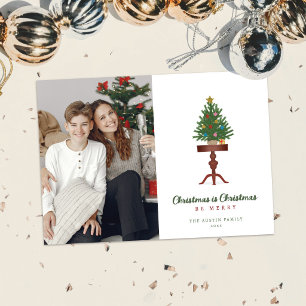 Bijzettafel Kerstboom Foto Kerstkaart