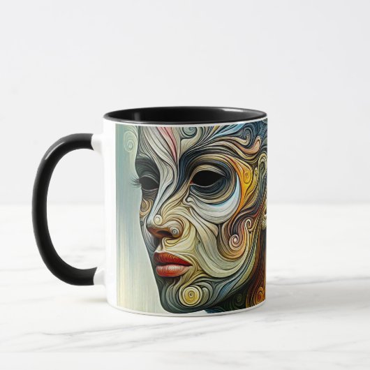 Bijzonder realistische tweeling-mannengezichten. mok (Links)