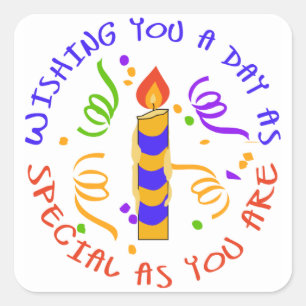 BIJZONDERE AANDUIDINGEN VIERKANTE STICKER