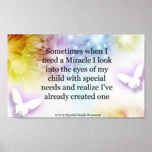 Bijzondere behoeften Mirakel Butterfly Poster