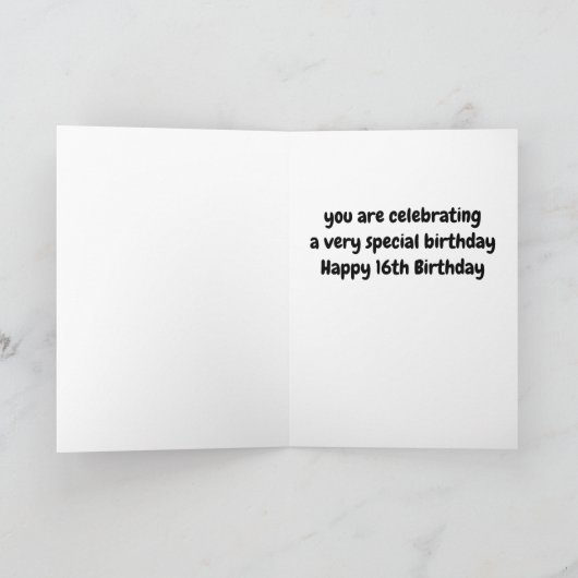 BIJZONDERE * GRANDDAUGHTER * TURNS **16 **  KAART (Binnen)