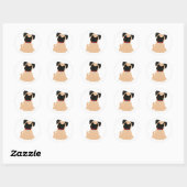 Bijzondere Modes - Pug Ronde Sticker (Vel)