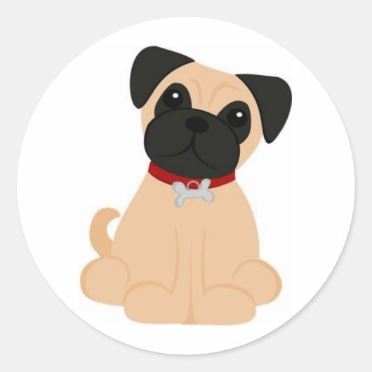 Bijzondere Modes - Pug Ronde Sticker (Voorkant)