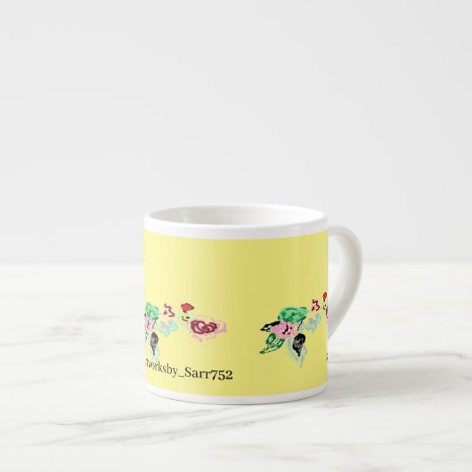 Bijzondere Mok: wijn met Rozen Espresso Kop (Voorkant rechts)