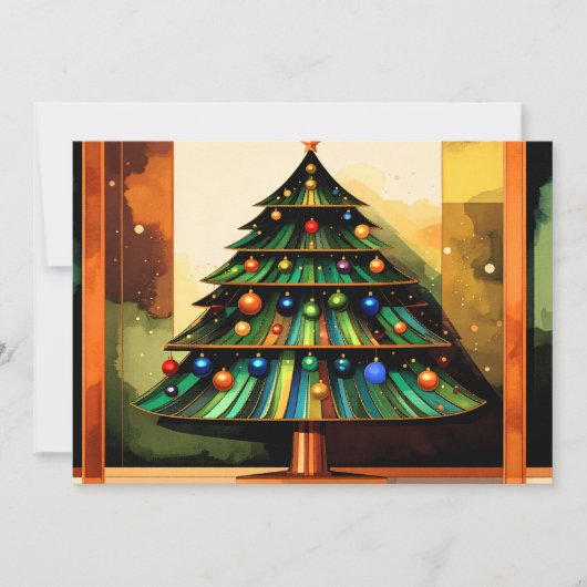 Bijzondere Mooie Moderne Kerstboom Feestdagenkaart (Voorkant)