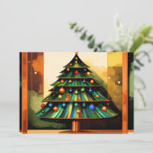 Bijzondere Mooie Moderne Kerstboom Feestdagenkaart (Staand voorkant)