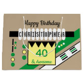 Bijzondere verjaardagsbenaming van mijlestone brui groot cadeauzakje (Voorkant)