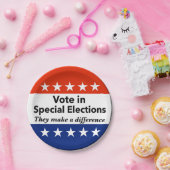 bijzondere verkiezingen papieren bordje (Feest)