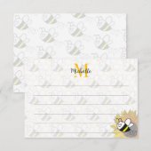 Bijzonnebloem Tekening Aangepaste Gelinieerde Mono Notitiekaartje (Voorkant / Achterkant)