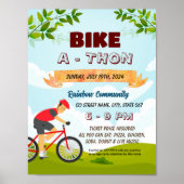 Bike-a-Thon fondsenwerving flyer poster sjabloon (Voorkant)