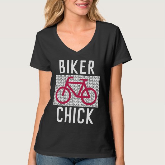 BIKE BIKER CHICK LADIES T-SHIRTS (Voorkant)